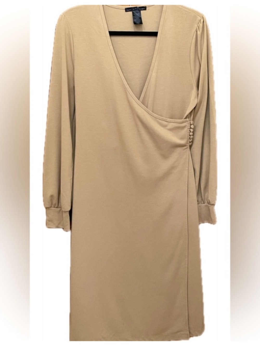 Button cinched  wrap dress